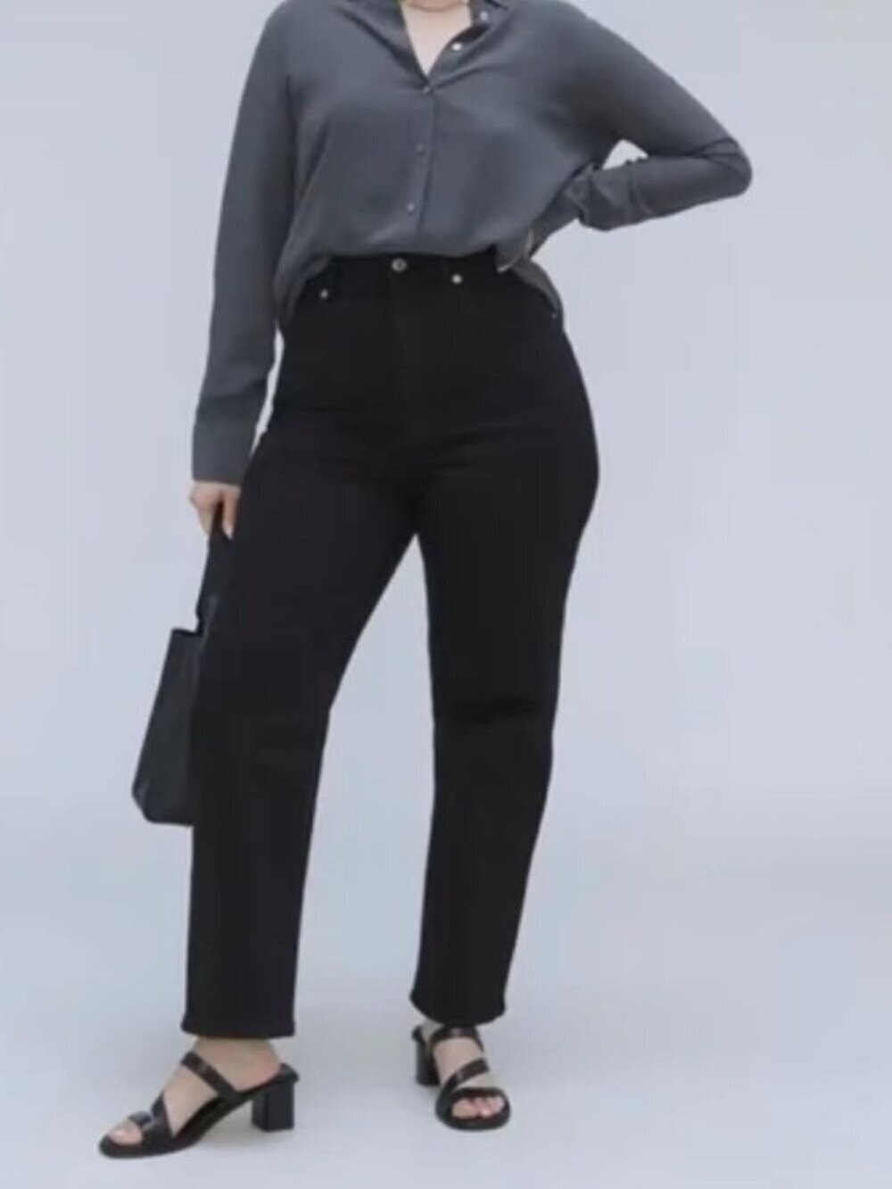 Everlane Curvy Way High-Rise Black Jeans Organic Cotton Blend Staple Capsule 26R